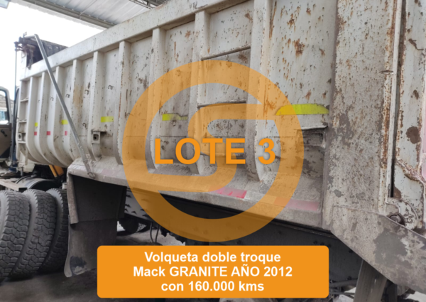 PUEDE OFERTAR - LOTE 3 VOLQUETA DOBLETROQUE MARCA: MACK  LÍNEA : GRANITE  2012 - Imagen 7