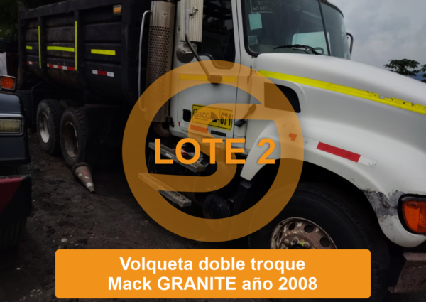 PUEDE OFERTAR - LOTE 2 VOLQUETA VOLQUETA DOBLETROQUE MARCA: MACK  LÍNEA : GRANITE  2008 - Imagen 4