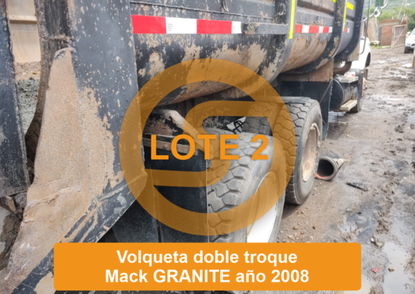 PUEDE OFERTAR - LOTE 2 VOLQUETA VOLQUETA DOBLETROQUE MARCA: MACK  LÍNEA : GRANITE  2008 - Imagen 7