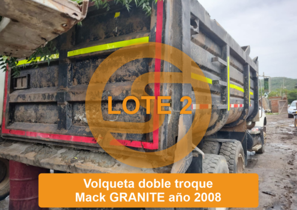 PUEDE OFERTAR - LOTE 2 VOLQUETA VOLQUETA DOBLETROQUE MARCA: MACK  LÍNEA : GRANITE  2008 - Imagen 8